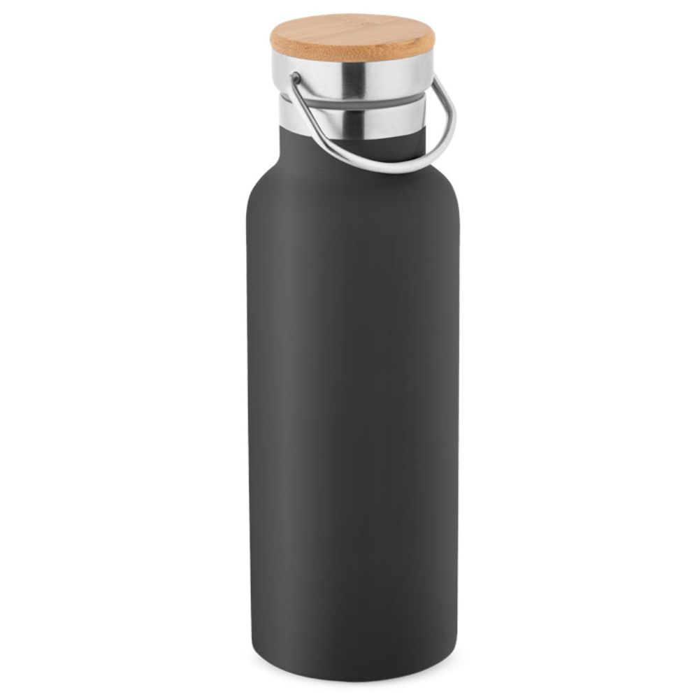 Squeeze Personalizado Preto Aço Inox 570ml para Brindes