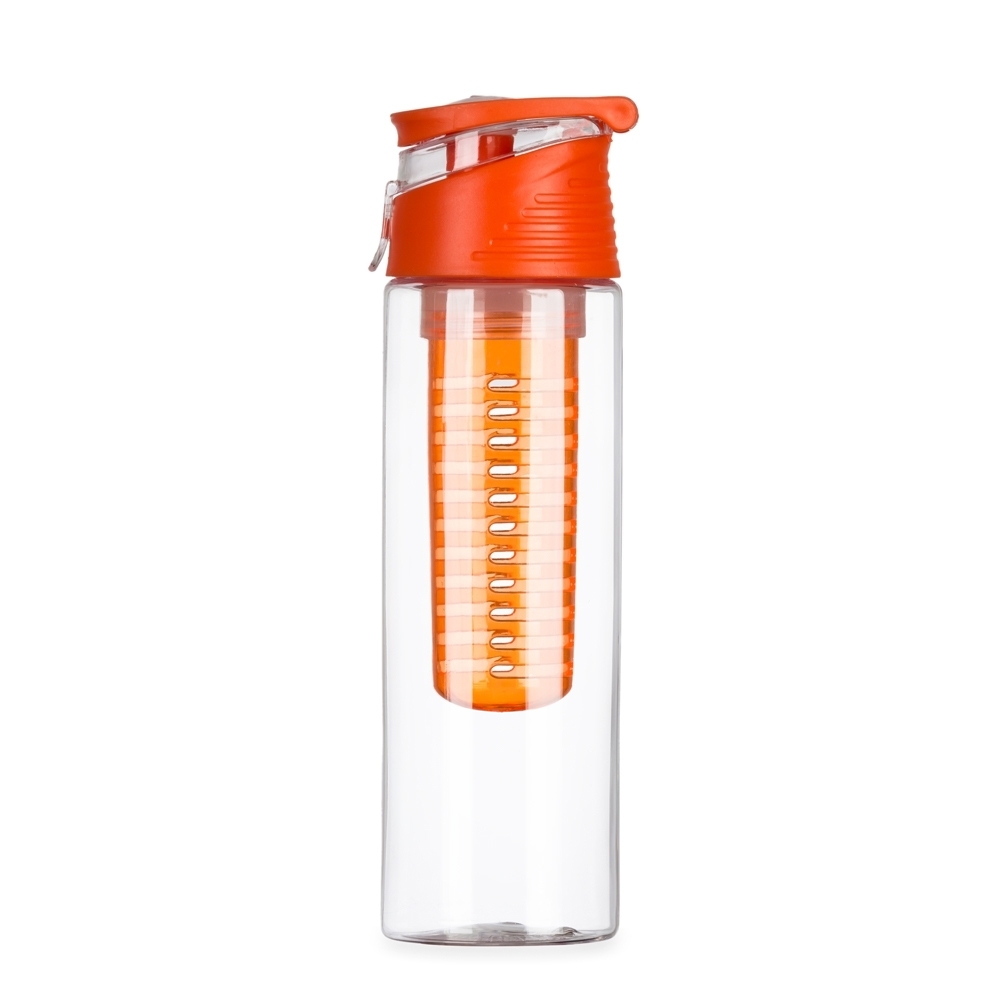 Squeeze Plástico 700ml com Infusor para Brindes Laranja