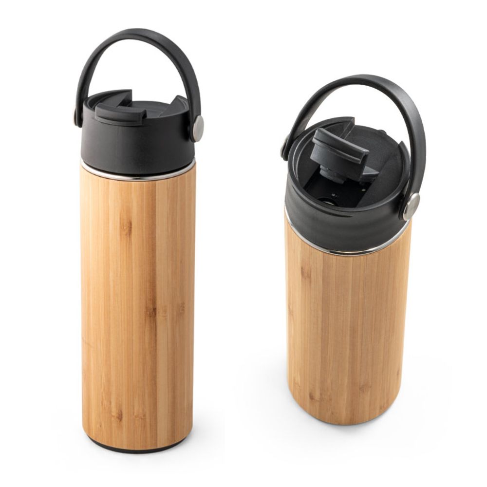 Squeeze Térmico em Bambu Personalizado para Brindes Corporativos